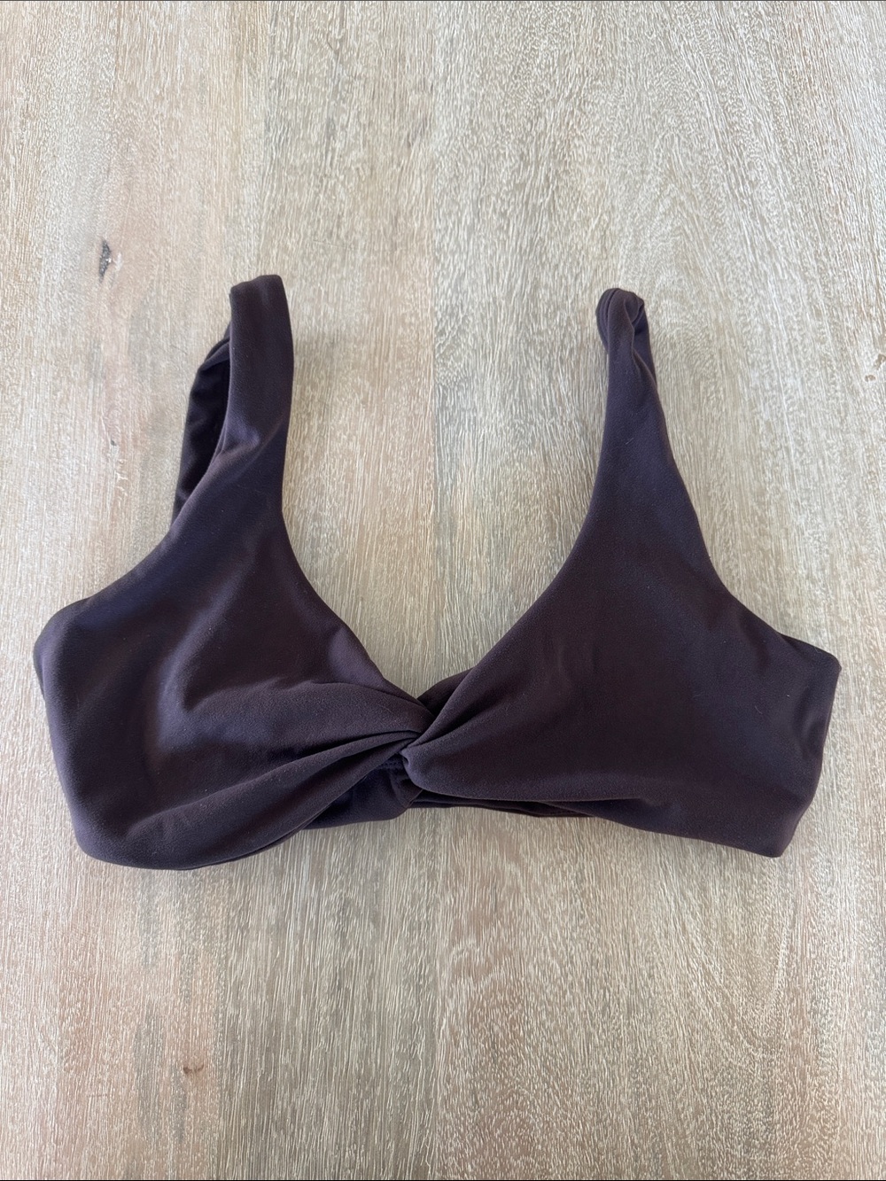 BuffBunny Dark Brown Twist Front Sports Bra